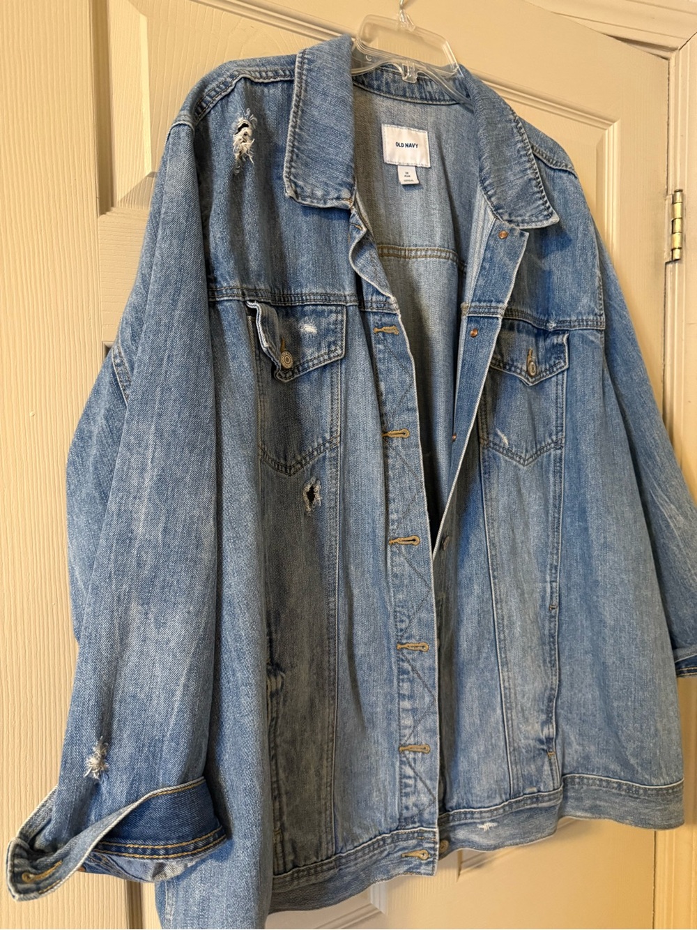 Old Navy Light Blue Distressed Denim Jacket